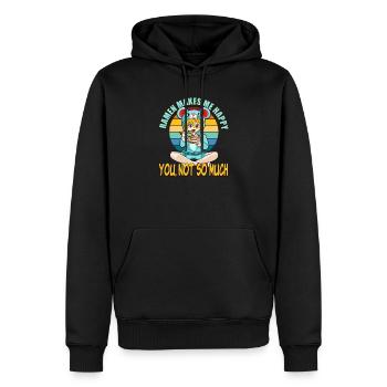 Ramen me rend heureux pas tellement - Sweat à capuche Premium bio Homme - noir - Devant - Nico (187cm)