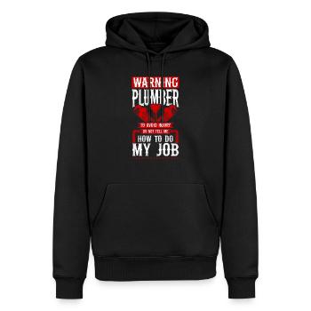 Plombier Plombier Plombier Vintage Plombier - Sweat à capuche Premium bio Homme - noir - Devant - Nico (187cm)