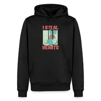 Ich stehle Herzen lustig Valentinstag Dinosaurier - Männer Premium Bio Hoodie - Schwarz - Vorne - Nico (187cm)