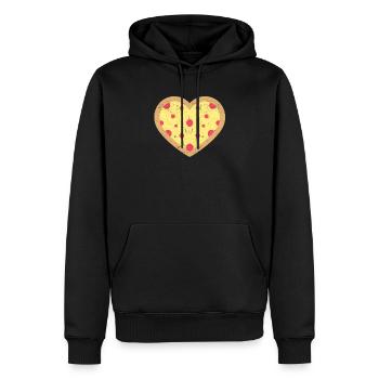 Pepperoni Pizza Heart Dîner italien de la Saint-Valentin - Sweat à capuche Premium bio Homme - noir - Devant - Nico (187cm)
