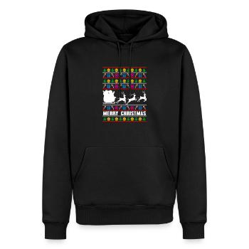 Ugly Xmas Sweater Merry Christmas Santa Witzig - Männer Premium Bio Hoodie - Schwarz - Vorne - Nico (187cm)