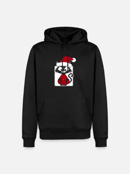 Santa Cat - Men’s Premium Organic Hoodie - black