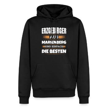 Erzgebirger aus Marienberg - Männer Premium Bio Hoodie - Schwarz - Vorne - Nico (187cm)