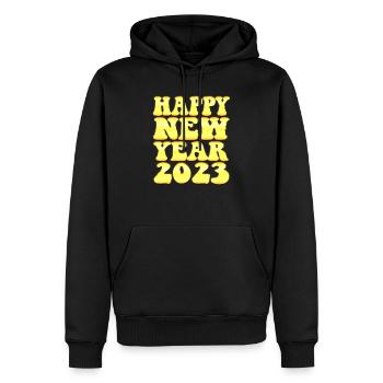 Célébration du Nouvel An 2023 - Bonne année 2023 - Sweat à capuche Premium bio Homme - noir - Devant - Nico (187cm)