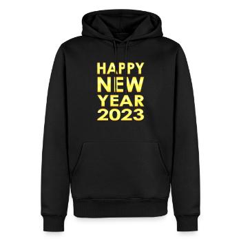 Compte à rebours pour 2023 - Fête du Nouvel An - Sweat à capuche Premium bio Homme - noir - Devant - Nico (187cm)