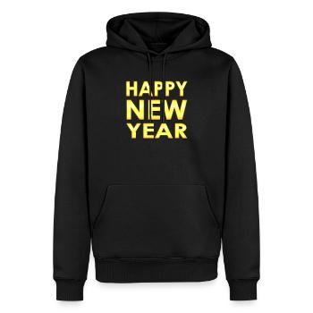 Bonne année - Célébration du Nouvel An - Sweat à capuche Premium bio Homme - noir - Devant - Nico (187cm)