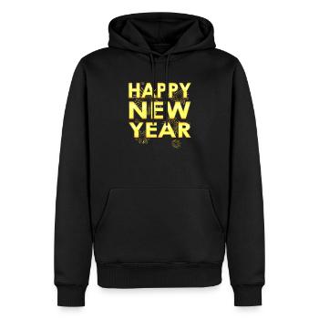 Célébration du compte à rebours du Nouvel An - Sweat à capuche Premium bio Homme - noir - Devant - Nico (187cm)
