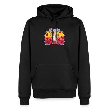 Funny Dabbing Siberian Husky Heart Valentine's Day - Men’s Premium Organic Hoodie - black - Front - Nico (187cm)