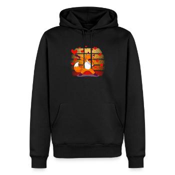 Funny Dabbing Fox Lover Wild Heart Valentine's Day - Men’s Premium Organic Hoodie - black - Front - Nico (187cm)