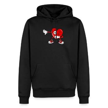 Valentinstag Dabbing Herz Lustige Dab Dance Liebe - Männer Premium Bio Hoodie - Schwarz - Vorne - Nico (187cm)