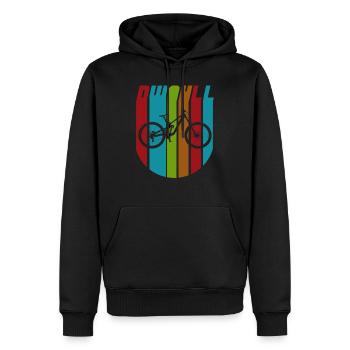 Mountainbike Downhill Fahrrad buntes Geschenk - Männer Premium Bio Hoodie - Schwarz - Vorne - Nico (187cm)