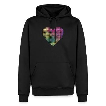 Heart Pi Day Funny Graphics Math Teacher Computer Science - Men’s Premium Organic Hoodie - black - Front - Nico (187cm)