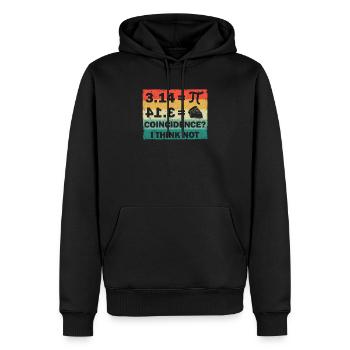Pi Day 3,14 = Kuchen Zufall Ich denke nicht Mathe - Männer Premium Bio Hoodie - Schwarz - Vorne - Nico (187cm)