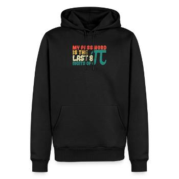 Mein Passwort sind die letzten 8 Ziffern von Pi - Männer Premium Bio Hoodie - Schwarz - Vorne - Nico (187cm)