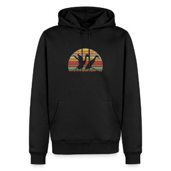 Indian Running Duck Retro Bottle Duck Vintage - Sweat à capuche Premium bio Homme - noir - Devant - Nico (187cm)