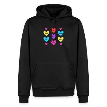 Valentinstag Herz Süßigkeiten Liebhaber Passende - Männer Premium Bio Hoodie - Schwarz - Vorne - Nico (187cm)