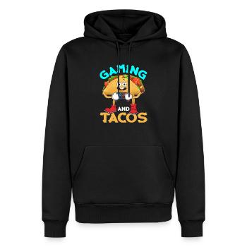 Gaming and Tacos Sleep Game Repeater Contro - Men’s Premium Organic Hoodie - black - Front - Nico (187cm)