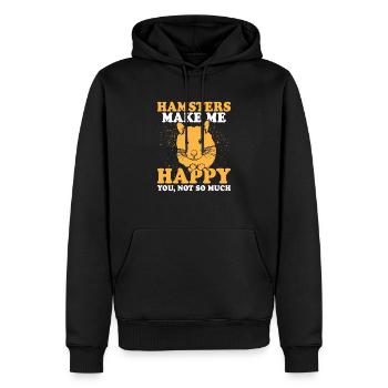 Hamster Make Me Happy You Not So Much motif - Sweat à capuche Premium bio Homme - noir - Devant - Nico (187cm)