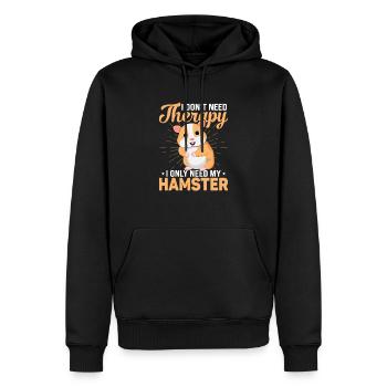 Ich brauche keine Therapie, ich brauche nur meinen Hamster - Männer Premium Bio Hoodie - Schwarz - Vorne - Nico (187cm)