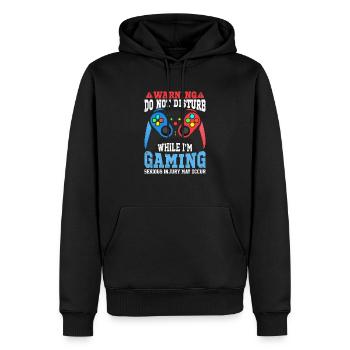 nicht stören Während des Spielens - Männer Premium Bio Hoodie - Schwarz - Vorne - Nico (187cm)
