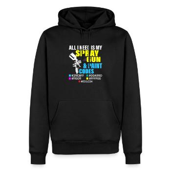 Tout ce dont j’ai besoin, c’est de mon pistolet de pulvérisation et de mes codes de peinture Carrosserie - Sweat à capuche Premium bio Homme - noir - Devant - Nico (187cm)