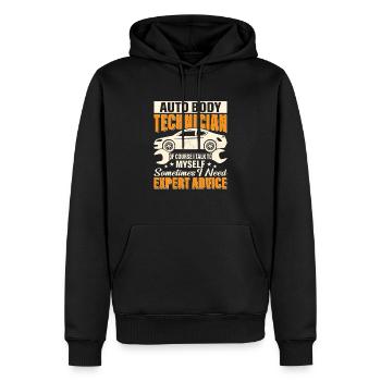 Technicien de carrosserie automobile Bien sûr que je me parle à moi-même alors - Sweat à capuche Premium bio Homme - noir - Devant - Nico (187cm)