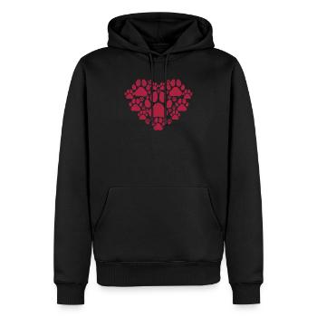 Heart Dogs Paw Cute Prints sur ma Saint-Valentin - Sweat à capuche Premium bio Homme - noir - Devant - Nico (187cm)