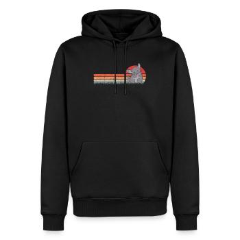 Chinchilla Retro Wollmaus Vintage - Männer Premium Bio Hoodie - Schwarz - Vorne - Nico (187cm)