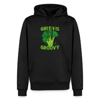 Green Is Groovy Broccoli Vegetable - Männer Premium Bio Hoodie - Schwarz - Vorne - Nico (187cm)