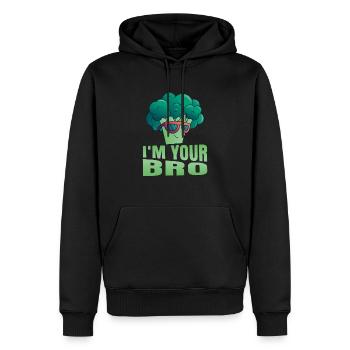 Je suis votre frère Bro Broccoli Légume - Sweat à capuche Premium bio Homme - noir - Devant - Nico (187cm)