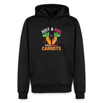 Just A Girl Who Loves Carrots Vegetable Carrot - Männer Premium Bio Hoodie - Schwarz - Vorne - Nico (187cm)