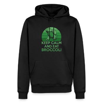 Keep Calm And Eat Broccoli Broccolies Vegetable - Männer Premium Bio Hoodie - Schwarz - Vorne - Nico (187cm)