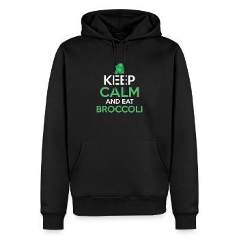 Keep Calm And Eat Broccoli Vegetable Broccolies - Männer Premium Bio Hoodie - Schwarz - Vorne - Nico (187cm)