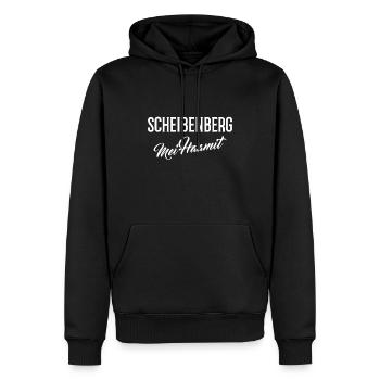 Scheibenberg mei haamit - Männer Premium Bio Hoodie - Schwarz - Vorne - Nico (187cm)