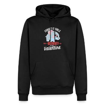 Vergiss es Mädchen meine Mama ist mein Valentin - Männer Premium Bio Hoodie - Schwarz - Vorne - Nico (187cm)