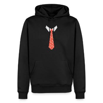 Valentinstag Krawatte Herz Muster Liebe Passende - Männer Premium Bio Hoodie - Schwarz - Vorne - Nico (187cm)