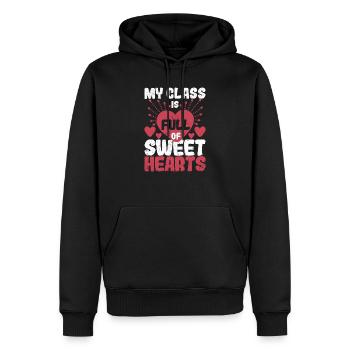 Ma classe est pleine de Saint-Valentin chérie - Sweat à capuche Premium bio Homme - noir - Devant - Nico (187cm)