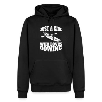 Ruderin Ruderer lustige Rudern Spruch Ruderverein - Männer Premium Bio Hoodie - Schwarz - Vorne - Nico (187cm)