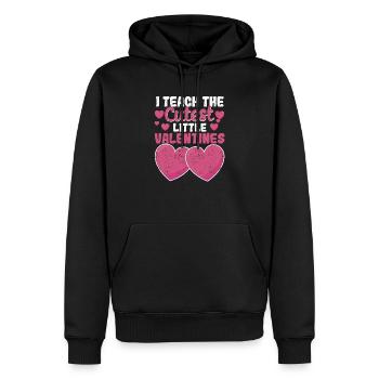 J’enseigne la plus douce des petites Saint-Valentin - Sweat à capuche Premium bio Homme - noir - Devant - Nico (187cm)