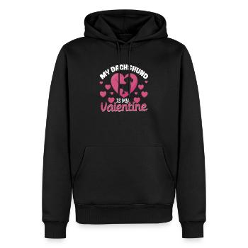 Mon teckel est mon chiot de la Saint-Valentin La Saint-Valentin - Sweat à capuche Premium bio Homme - noir - Devant - Nico (187cm)