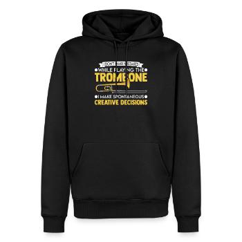 Trombone Creative Choices Tromboniste - Sweat à capuche Premium bio Homme - noir - Devant - Nico (187cm)