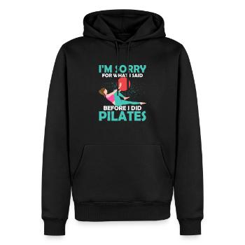 Je suis désolé pour ce que j’ai dit avant de faire Pilates exe - Sweat à capuche Premium bio Homme - noir - Devant - Nico (187cm)