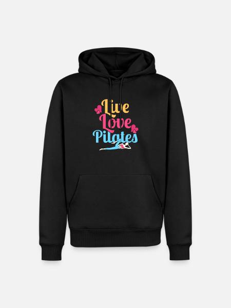 Live Love Pilates Fitness Exercise - Men’s Premium Organic Hoodie - black