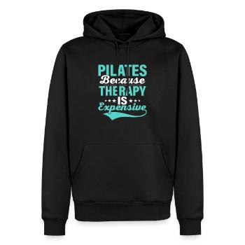 Pilates parce que la thérapie coûte cher Fitness Exerc - Sweat à capuche Premium bio Homme - noir - Devant - Nico (187cm)