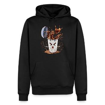 Café super énergétique - Sweat à capuche Premium bio Homme - noir - Devant - Nico (187cm)