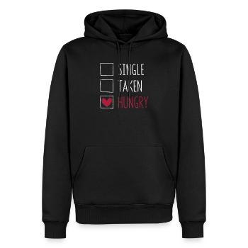 Single Taken Hungrig Lustig Liebe Valentinstag - Männer Premium Bio Hoodie - Schwarz - Vorne - Nico (187cm)