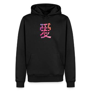Liebe in chinesischen Schriftzeichen geschrieben - Männer Premium Bio Hoodie - Schwarz - Vorne - Nico (187cm)
