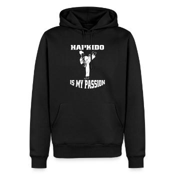 Hapkido Kampfsport Judo Aikido Kampfkunst Karate - Männer Premium Bio Hoodie - Schwarz - Vorne - Nico (187cm)