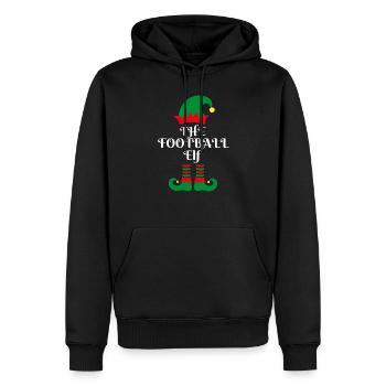 DER FUSSELF Der kleine Helfer des Weihnachtsmanns Fußballelf - Männer Premium Bio Hoodie - Schwarz - Vorne - Nico (187cm)
