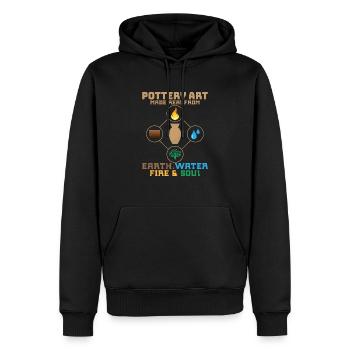 Pottery Art Made Real From Earth, Water, Fire & So - Men’s Premium Organic Hoodie - black - Front - Nico (187cm)